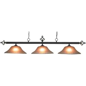 Classic Traditional Lamps, Three Light Billiard Island Lamp by Landmark Lighting