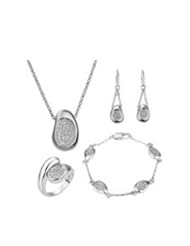 XiangGang ShaoGi 18k White Gold, Round Diamond Ball Fashion Sets, White And Pink - 18 inch