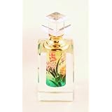 Oriental Reverse Painting Crystal Pink & Orange Floral Perfume Bottle - Closeout SALE ~ Giftworks & Gourmet