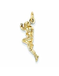14K Gold Football Player Charm