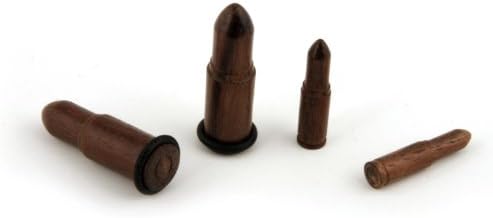 Wooden Light Brown Bullet Shaped Ear Plugs Gauges 6g to 00g Available (2g (6 mm))