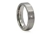 Titanium Ring Satin High Polish with 1 CZ 6mm