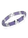 New Sterling Silver Purple Jade Gemstone Bracelet 7.5"
