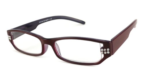 UrbanSpecs Readers Crystal Readers Reading Glasses - R4975 Crystal Burgundy