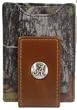 Mossy Oak Camo Leather Money Clip with Emblem