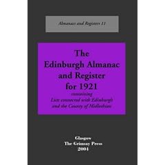 Edinburgh: An Almanac, 1921 (Almanacs & registers)