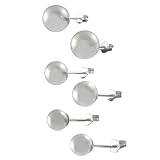 Sterling Silver Ball Stud Earring Set (6mm - 10mm)
