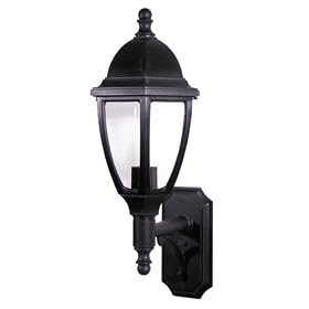 Adjusta-Post Everstone One-Light Outdoor Coach Wall Sconce, Black with Clear Acrylic Beveled Lens #S11SC-BK