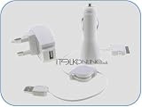 iTALKonline Multi Charger Car/Mains/USB For iPod 3G, iPod 4G, iPod Color, iPod Mini, iPod Nano, iPod Photo, iPod Shuffle, iPod Video. iPod Nano 2nd Generation - White