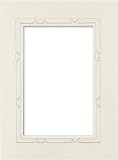 Review Collector's Gallery  / Photo Insert Card: Embossed Cream Geometric Border