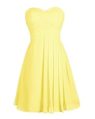 Strapless Chiffon Short Evening Dress/Homecoming Dress/Bridesmaid Dress/Prom Dress/Party Dress 