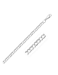 4.2mm 14K White Gold Solid Curb Bracelet