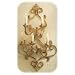 Antique Beige Iron Five Candle Wall Sconce