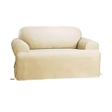 Sure Fit Cotton Duck T-Cushion Loveseat Slipcover - Natural
