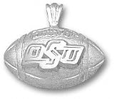 Oklahoma State Cowboys Solid Sterling Silver ''oSu'' Football Pendant