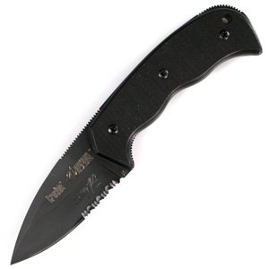 Buy Crucible FX Signature Black Fixed Blade, Combo, G-10, Sheath by BlackHawk Blades