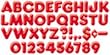 READY LETTERS 4INCH 3-D RED