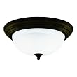 Westinghouse 64290 11-Inch One-Light Flush Mount Fixture, Oil Rubbed Bronze with Frosted White Alabaster Globe
