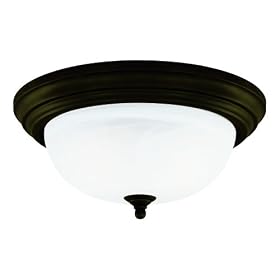 Westinghouse 64290 11-Inch One-Light Flush Mount Fixture, Oil Rubbed Bronze with Frosted... by Westinghouse