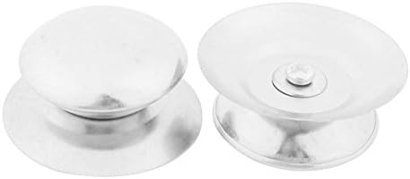 2 Pcs Silver Tone Cookware Pot Glass Lid Cover Replacement Knob