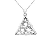 Celtic Trinity Knot Pendant in 14K White Gold with Chain