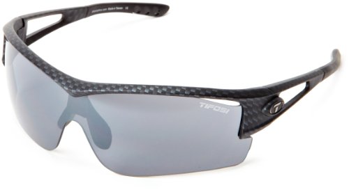 Tifosi Logic XL 0060100701 Shield Sunglasses,Carbon Frame/Grey, Red & Clear Lens,One Size On Sale