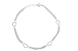 Sterling Silver Four Heart Anklet