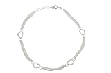 Sterling Silver Four Heart Anklet