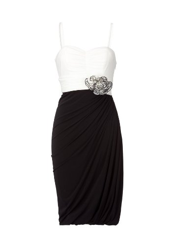 APART 506895 Damen Kleid/ Knielang  Bandeaukleid in Schwarz-Weiss-Optik, Gr. 40, Schwarz ( Preisvergleich