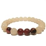 Quartz Bracelet 16 Stretch Rhodonite Pink Snow White Crystal Healing Gemstone
