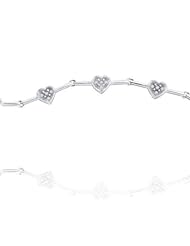 0.15ct-Diamond Heart Bracelet in .925 Gold Plated