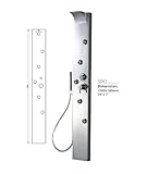 IMAGE OF BathApp Stainless Steel Shower Panel Tower Overhead Rainfall with 5 Massage Jets (Model BAS061)
