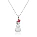 Jewelry : Sterling Silver Cubic Zirconia Snowman Pendant by Cheline, 18"
