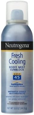 Neutrogena Fresh Cooling Mist Spf#45 Spray 5oz (3 Pack)