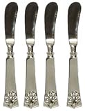 Decorative Pate Knife with Fleur De Lis Handle Set of Four