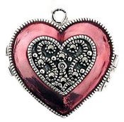 Heart Locket Enameled Charm by Judith Jack