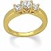 14K Yellow Gold Three 3 Stone Bridal Anniversary Band Ring