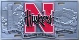 NEBRASKA CORNHUSKERS PEWTER CAR TAG/ LICENSE PLATE