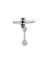 Sterling Silver Three Dimensional Microphone Dangle Bead Charm