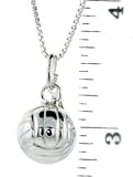  : STERLING SILVER HOLLOW 3 D VOLLEYBALL PENDANT
