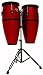 CP 9" &amp; 10" Red Fiberglass Conga Set with Stand