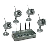 4 X 100M Night Vision Wireless Network DVR Camera Kit (Four Channel Quad Picture, Microphone & 7m Night Vision Distance)