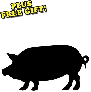 6" Pig Vinyl Sticker Decal [Die-cut, White] + Free Sticky Notepad