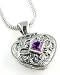 Anatoli Amethyst Heart Locket Necklace