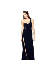 Polyester Asymmetric Sequined Open-Back One Shoulder Maxi Dress 