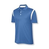 Adidas 2010 Boys ClimaLite Color Block Golf Polo Shirt (Gulf/White - L)