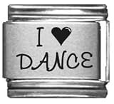 Clearly Charming I Heart Dance Laser Italian Charm