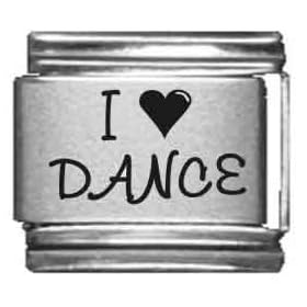 Clearly Charming I Heart Dance Laser Italian Charm