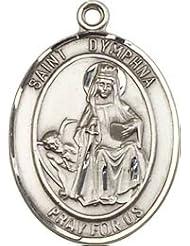 St. Dymphna Large Sterling Silver Medal