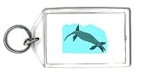 Keychain with tylosaurus, swimming, ocean, prehistoric, animal